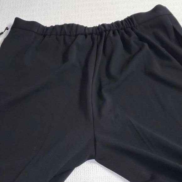 Calvin Klein Black Trimmed‎ Satin High Rise Elastic Pocketed Sz 16W Pants - Picture 5 of 12